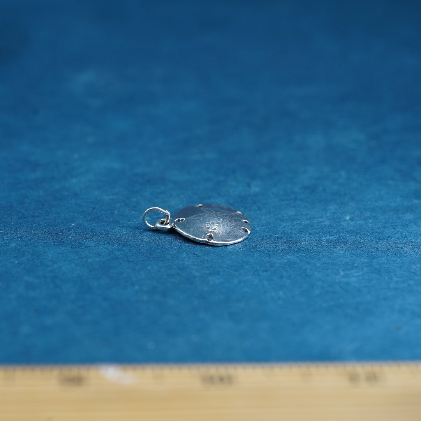 Vintage sterling 925 silver handmade pendant sand dollar charm