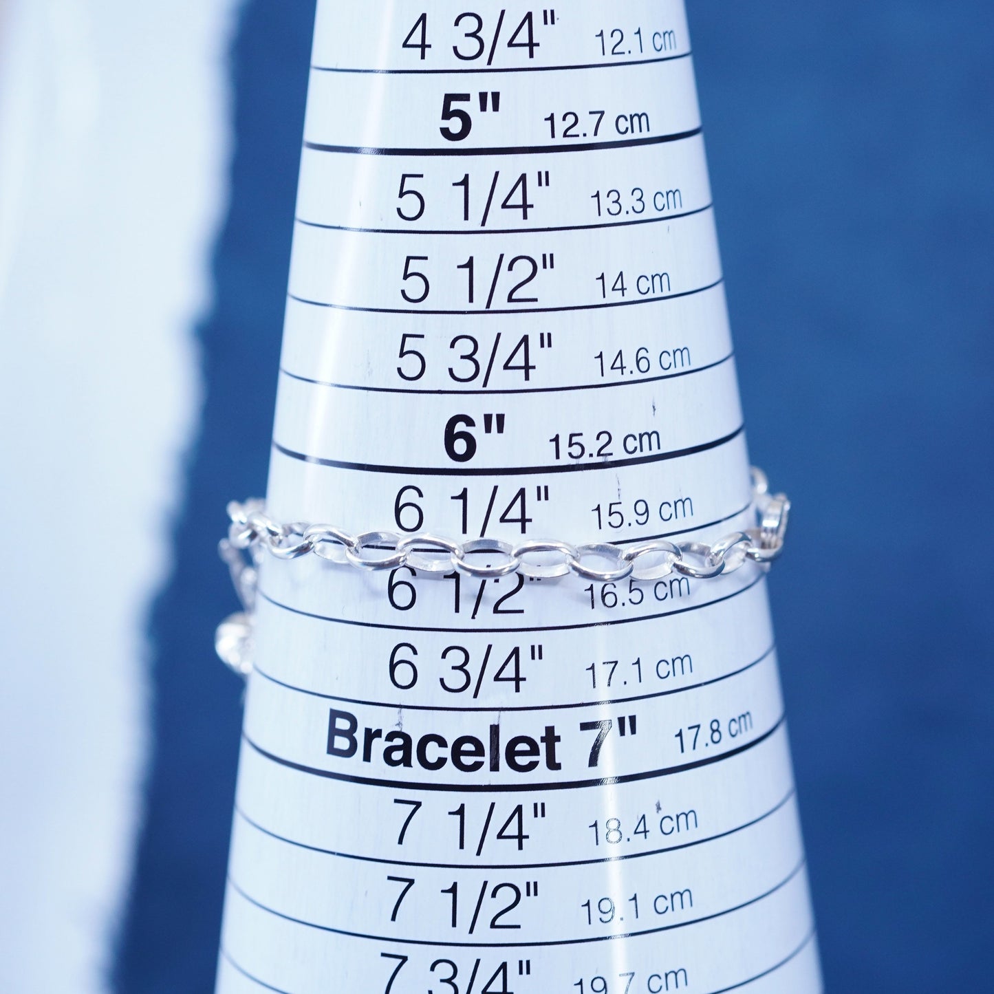 6.5”, Sterling silver handmade bracelet, 925 oval bracelet and ballet dancer