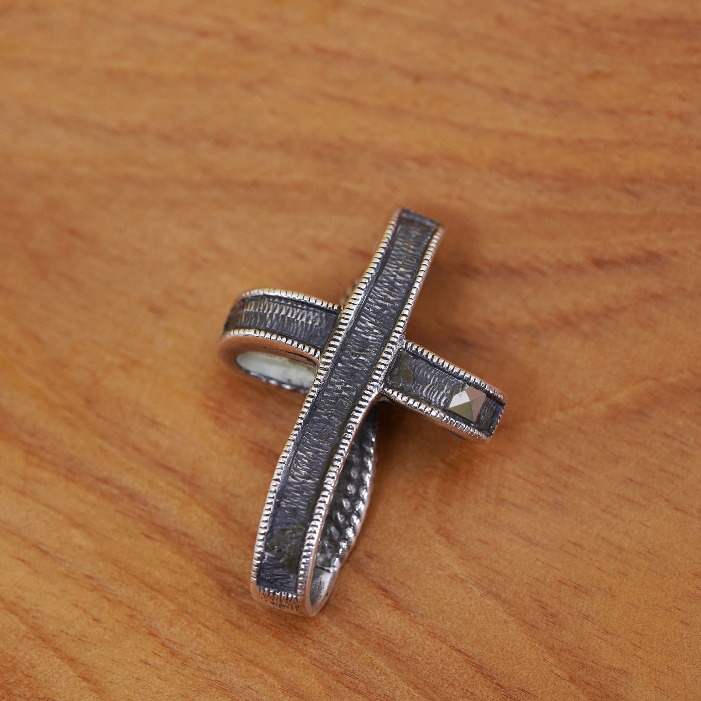 Vintage Sterling silver handmade pendant, 925 silver cross