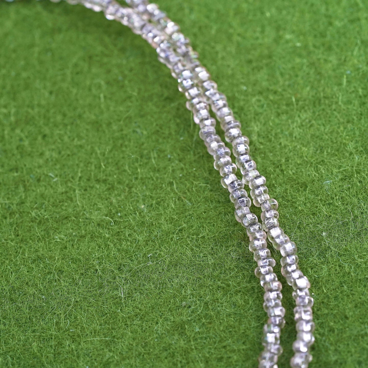 48", Vintage Sterling 925 silver handmade extra long necklace with beads