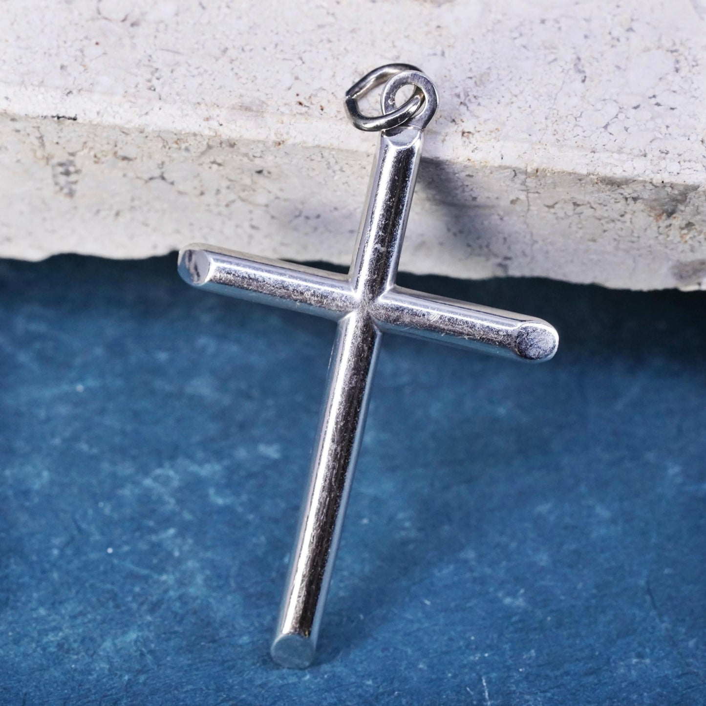 Vintage Sterling silver Handmade charm, 925 cross pendant