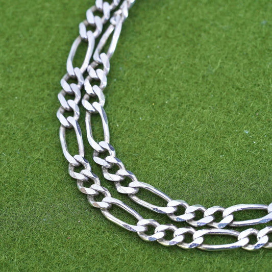 18”, 5mm, Vintage sterling silver figaro chain, bold 925 men’s necklace