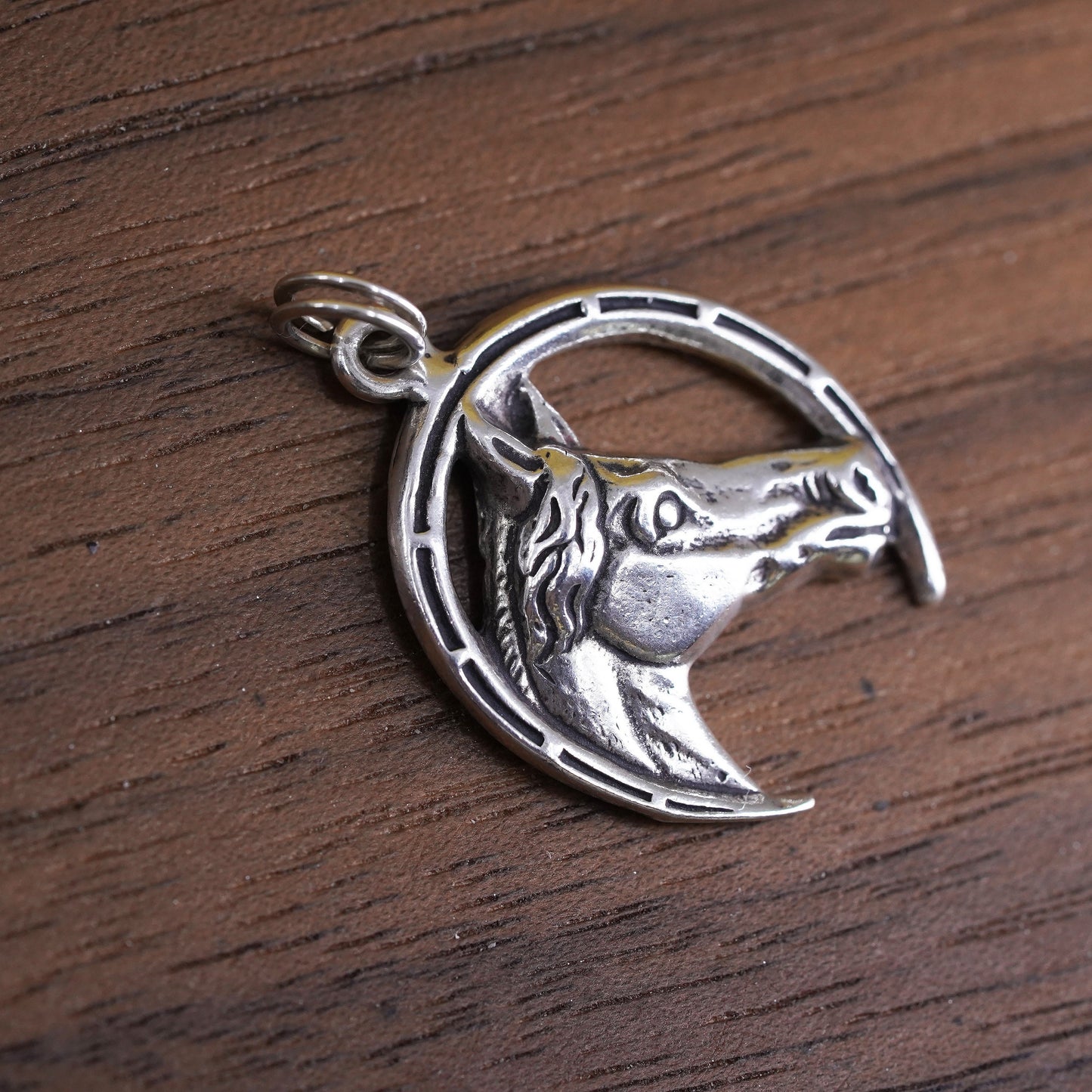 Vintage Sterling silver handmade charm, 925 horse pendant