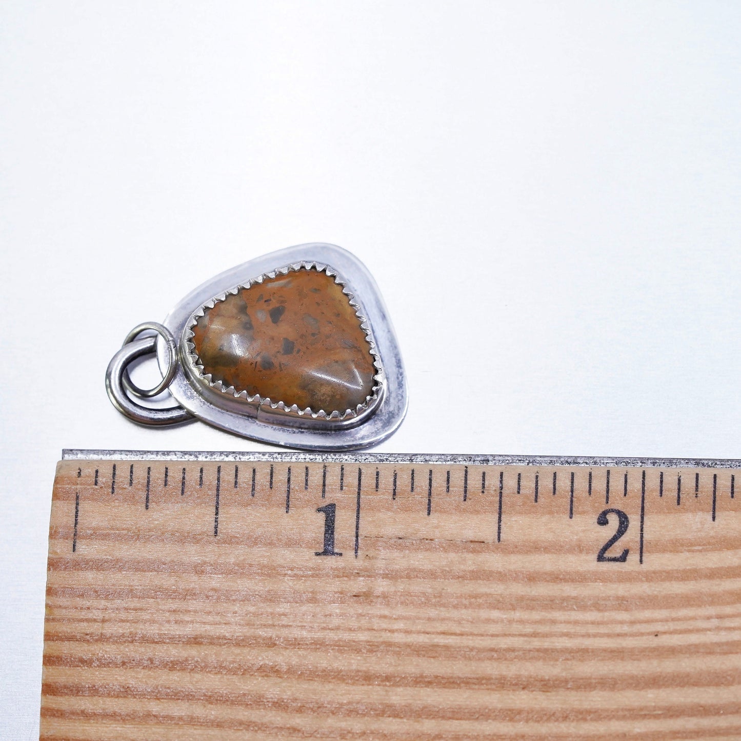 Vintage southwestern sterling 925 silver handmade pendant with golden agate