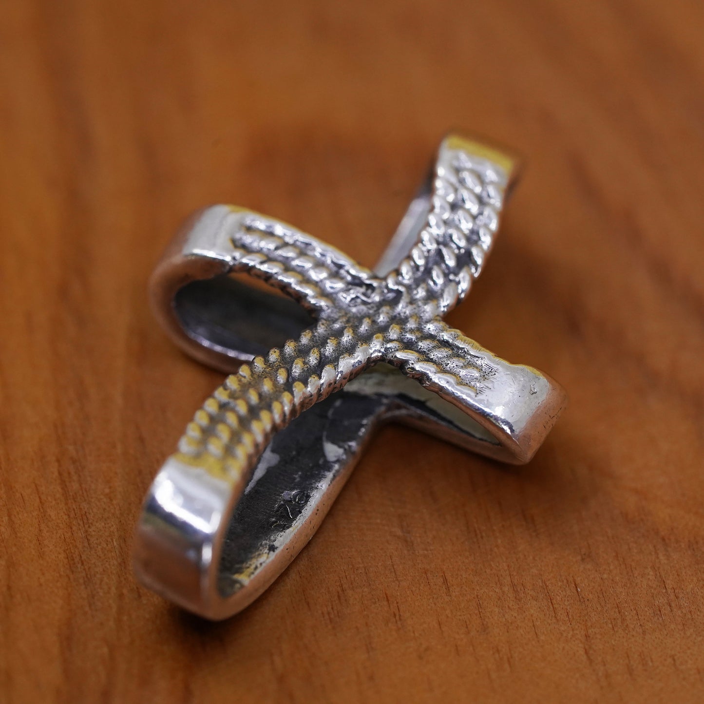 Vintage Sterling silver handmade pendant, 925 silver cross