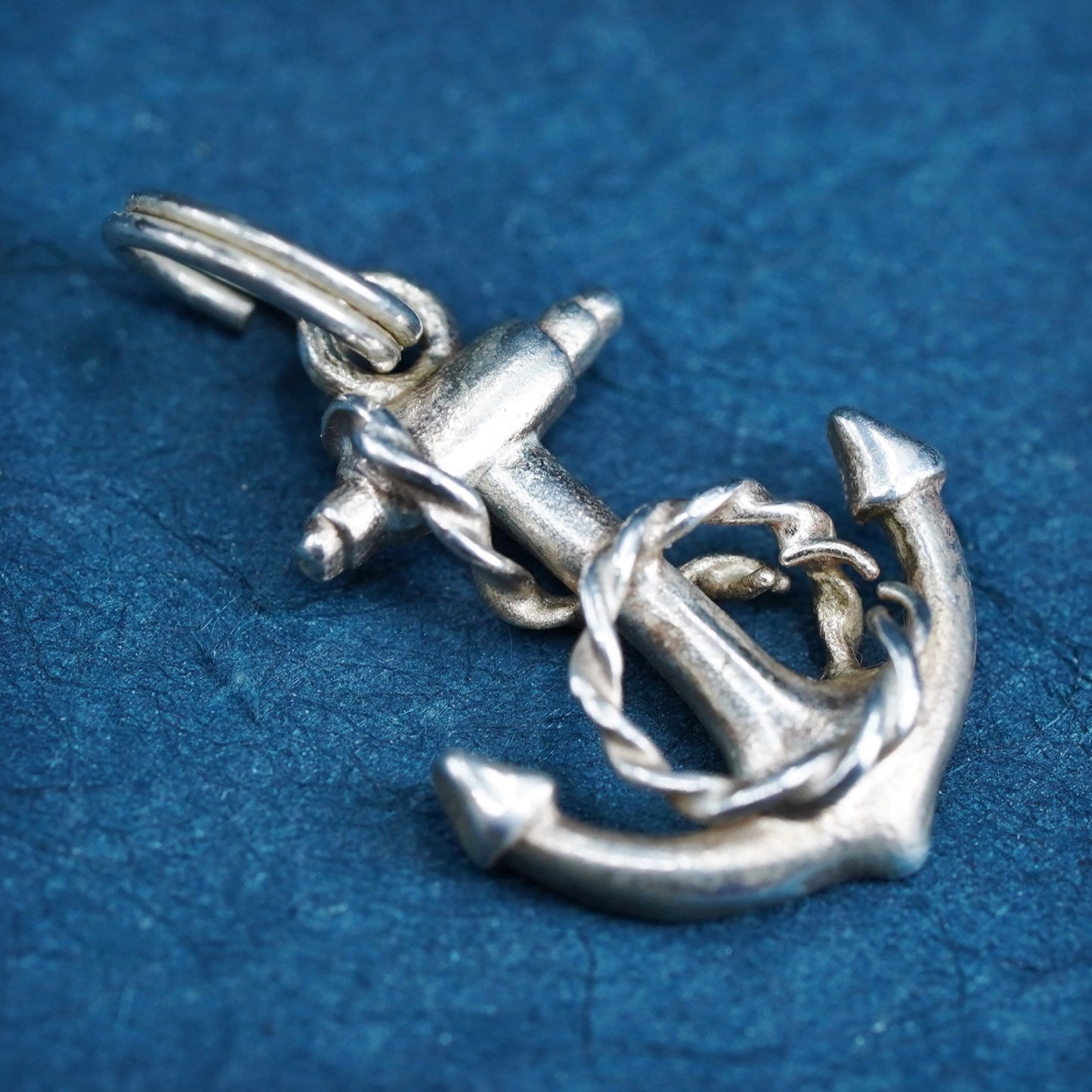 Vintage Sterling silver handmade pendant, 925 boat anchor charm