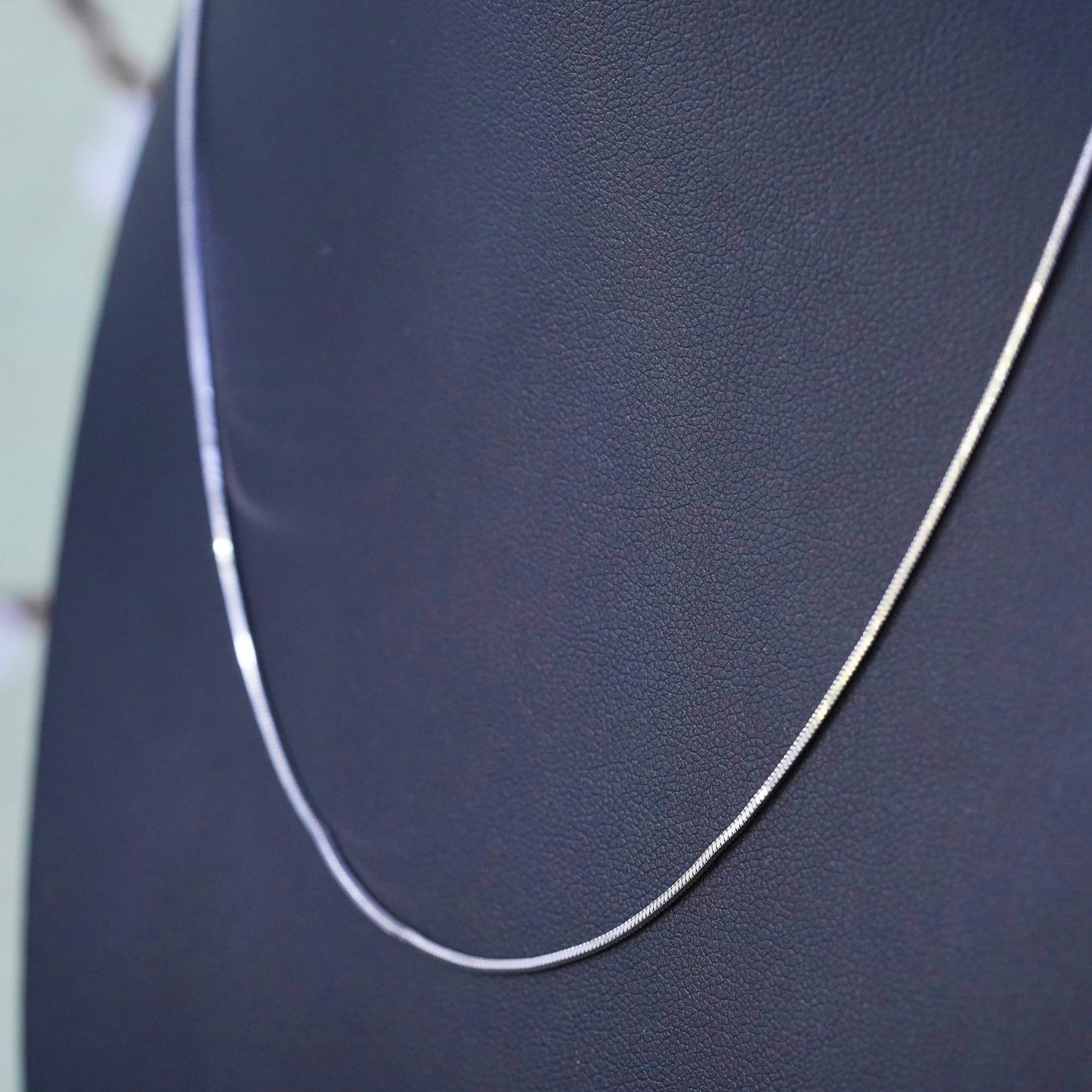 18”, 1mm, Vintage sterling silver square snake chain, Italy 925 necklace