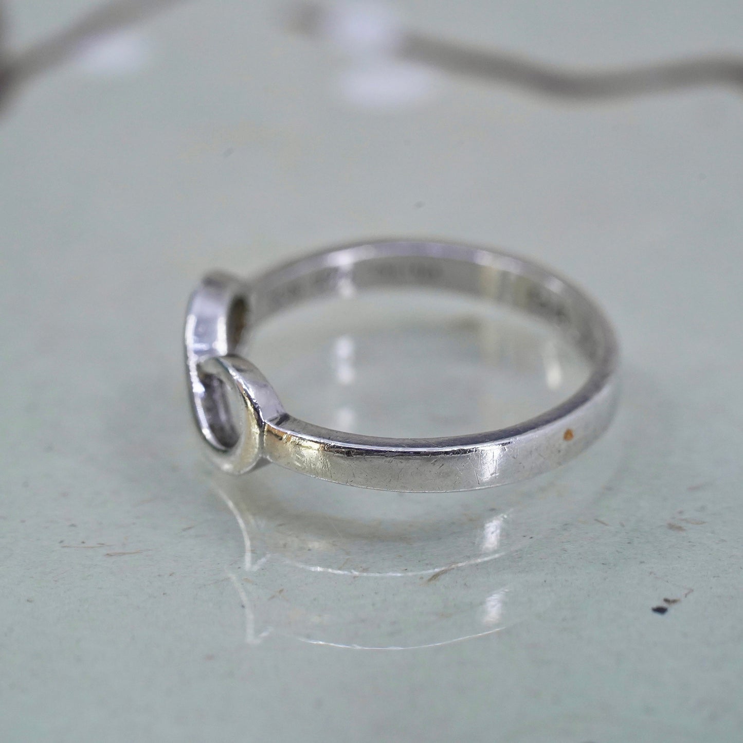 Size 7, Sterling silver handmade ring, stackable 925 infinity band “daughter”