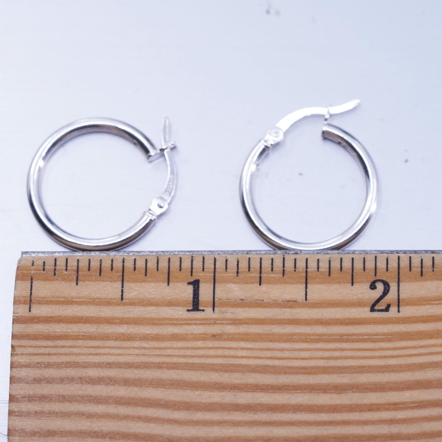 0.75”, vintage Sterling silver handmade earrings, 925 hoops