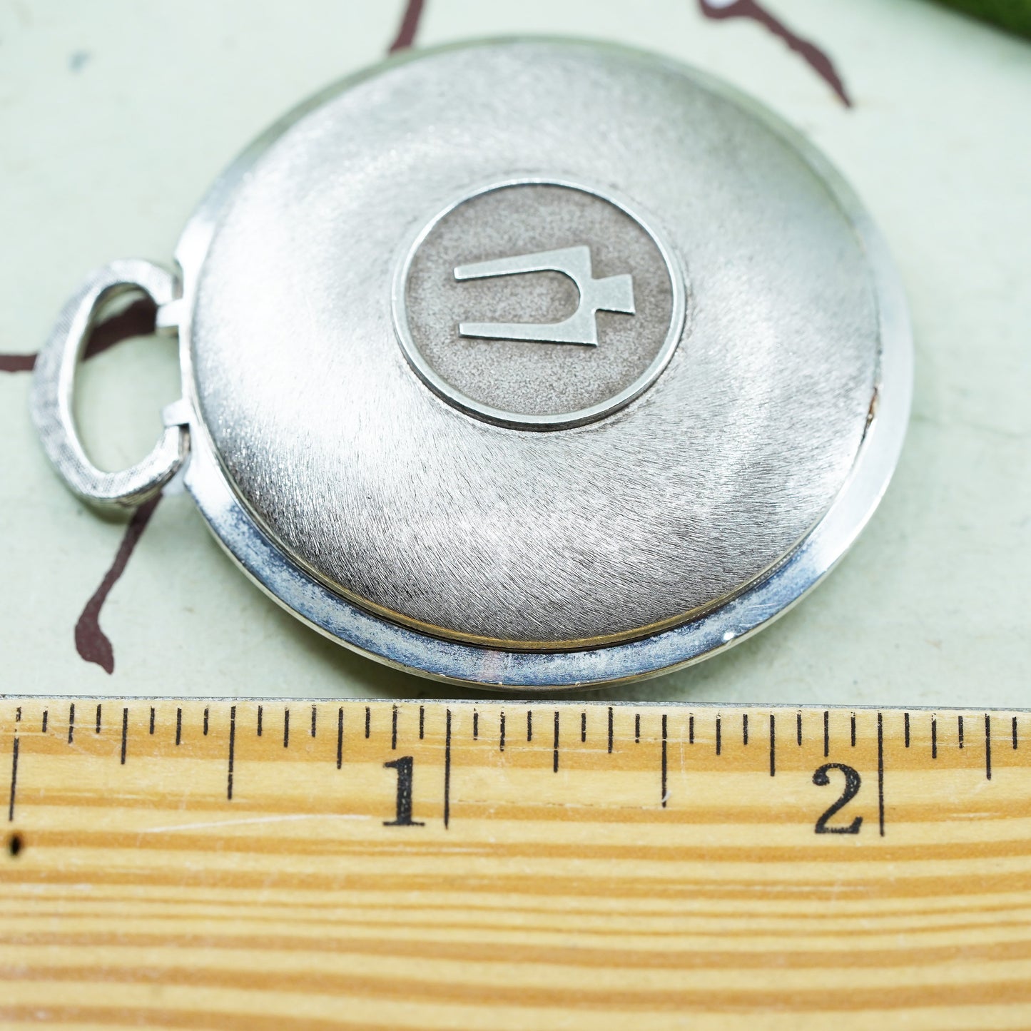 Antique “BULOVA” Solid Sterling 925 Silver Pocket Watch shell locket pendant