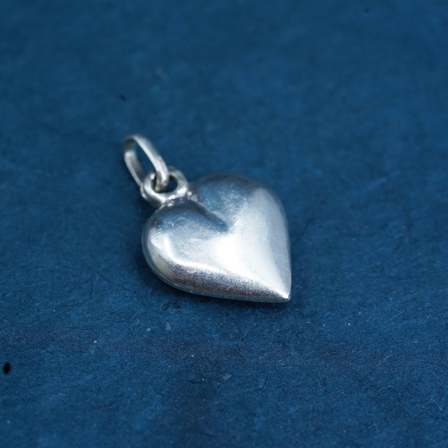 Vintage sterling silver handmade pendant, 925 heart charm