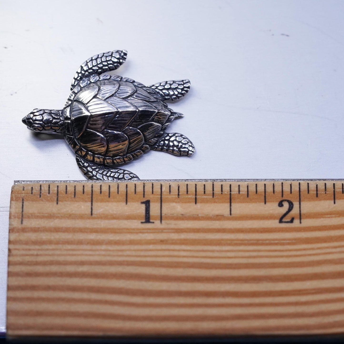 Vintage Kabana Sterling silver handmade simple 925 sea turtle charm pendant