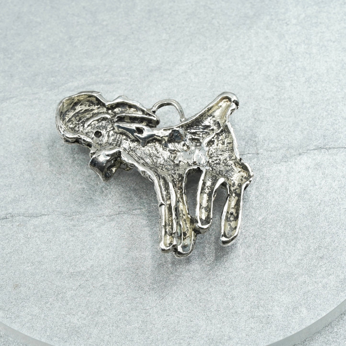 Vintage Sterling silver handmade charm, 925 lamb pendant