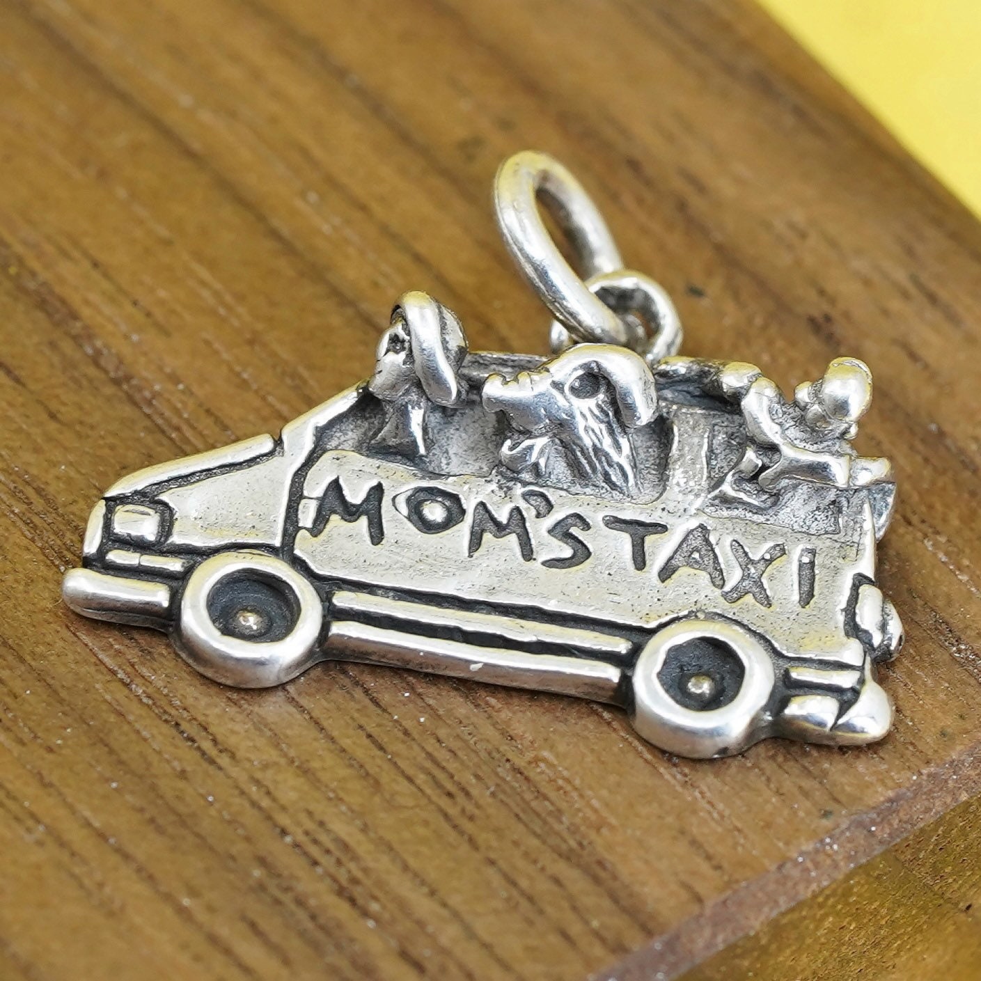 Vintage Sterling silver handmade pendant, 925 mom taxi van