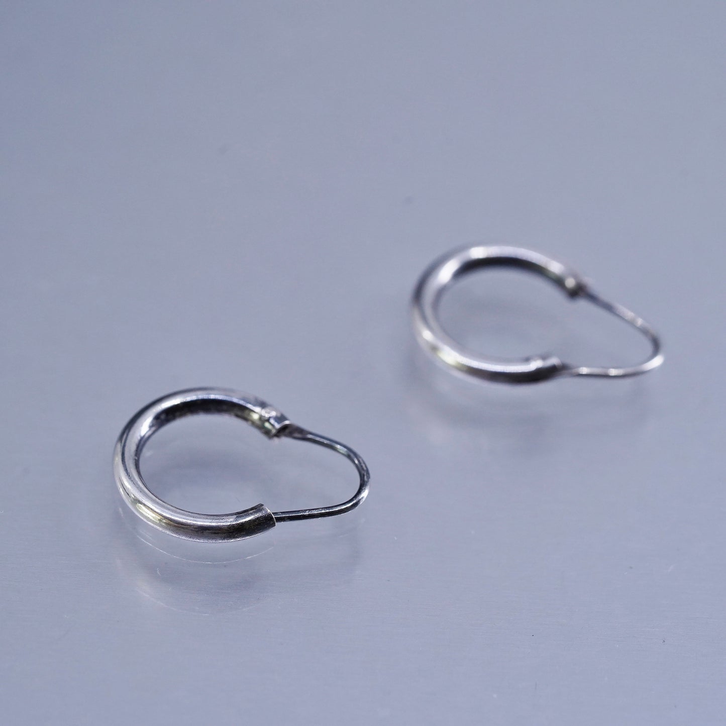 0.5”, vintage Sterling silver handmade earrings, 925 hoops