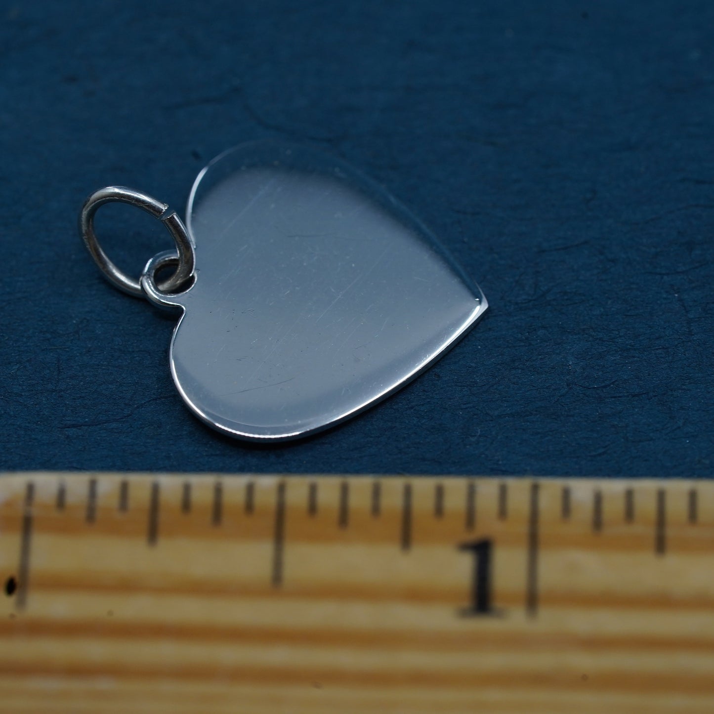 Vintage sterling silver handmade pendant, 925 silver heart charm