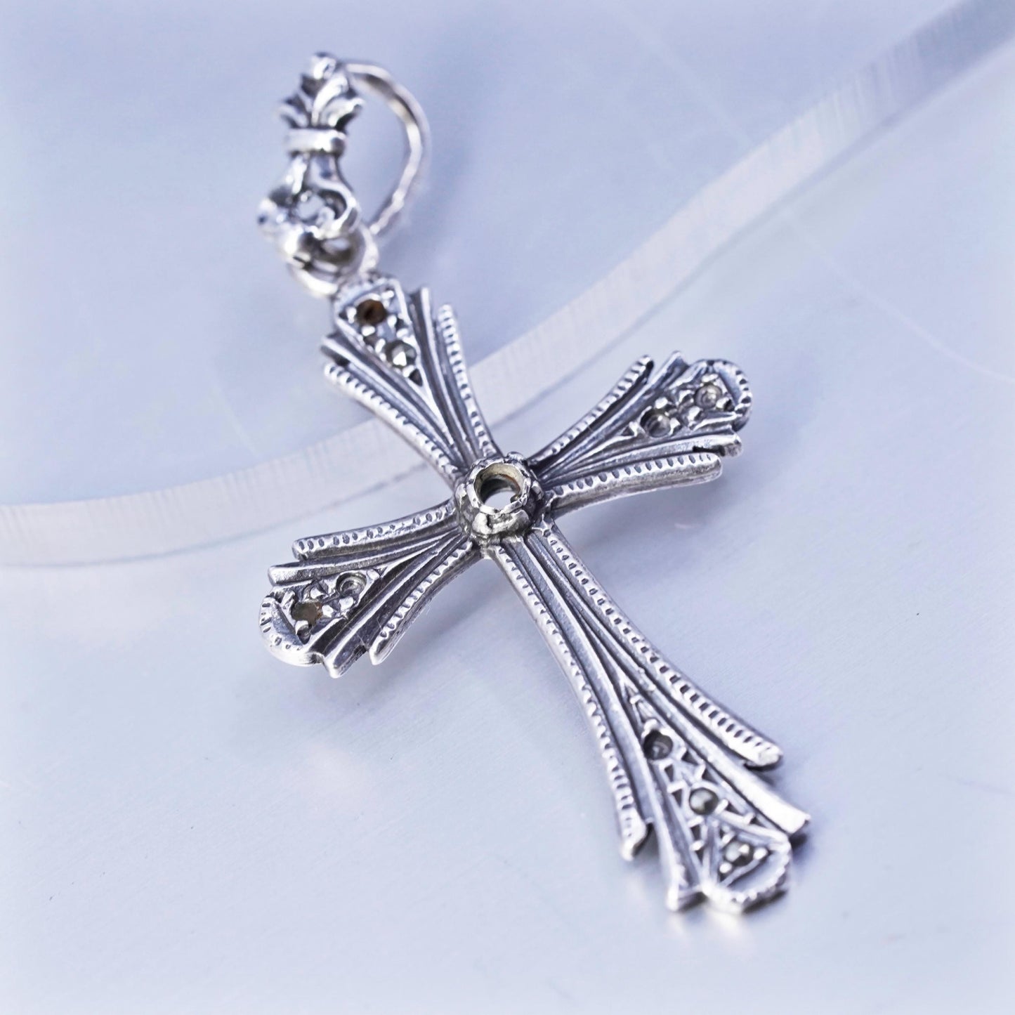 Vintage sterling 925 silver cross pendant