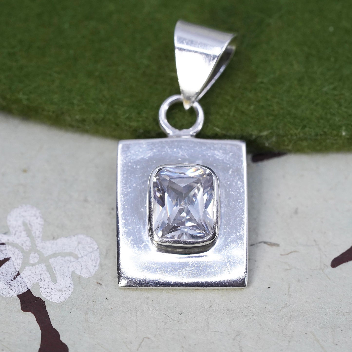 Vintage silpada sterling silver handmade pendant, 925 cz pendant, S0296