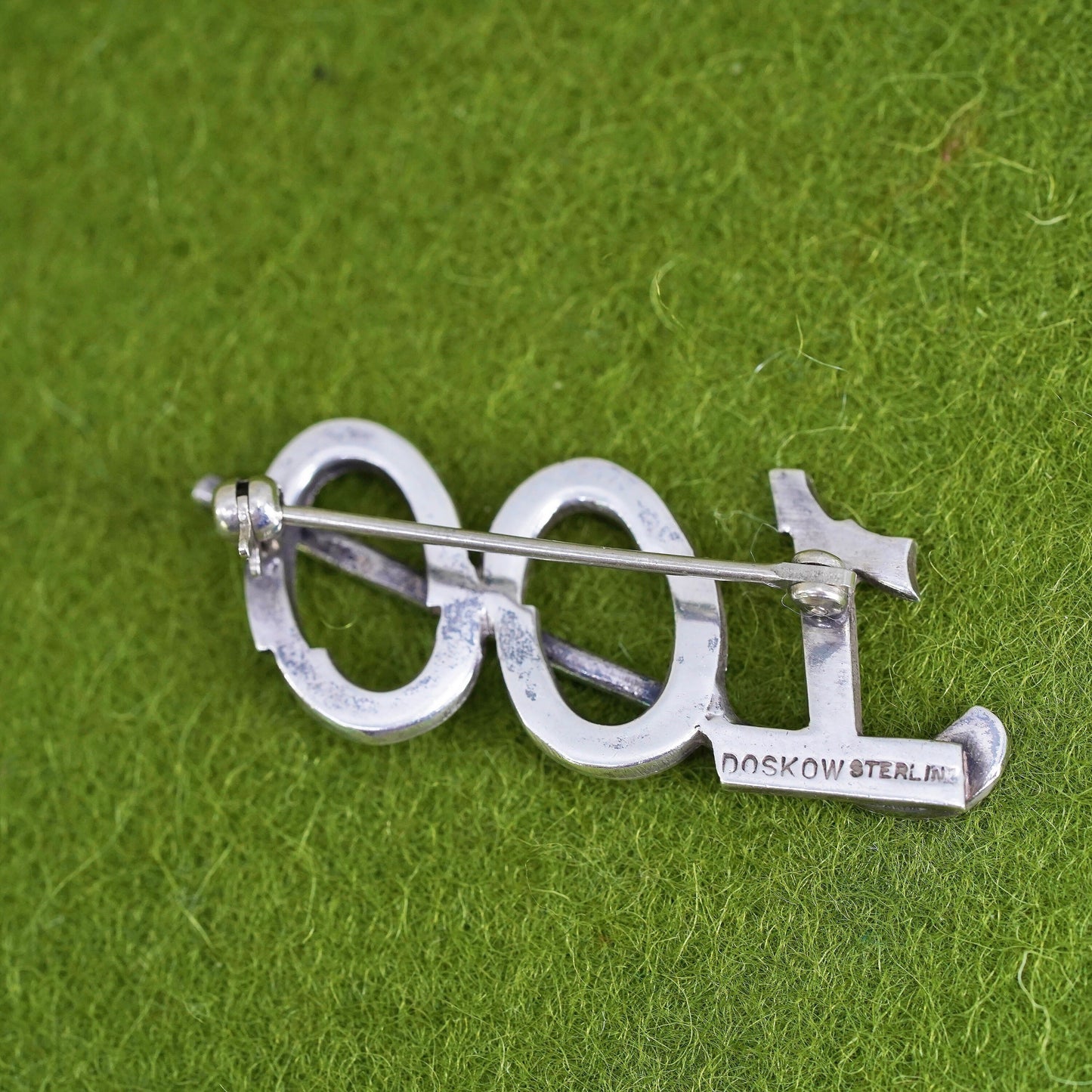 Vintage Leonore Doskow sterling silver golf 100 brooch, Mexico 925 silver pin