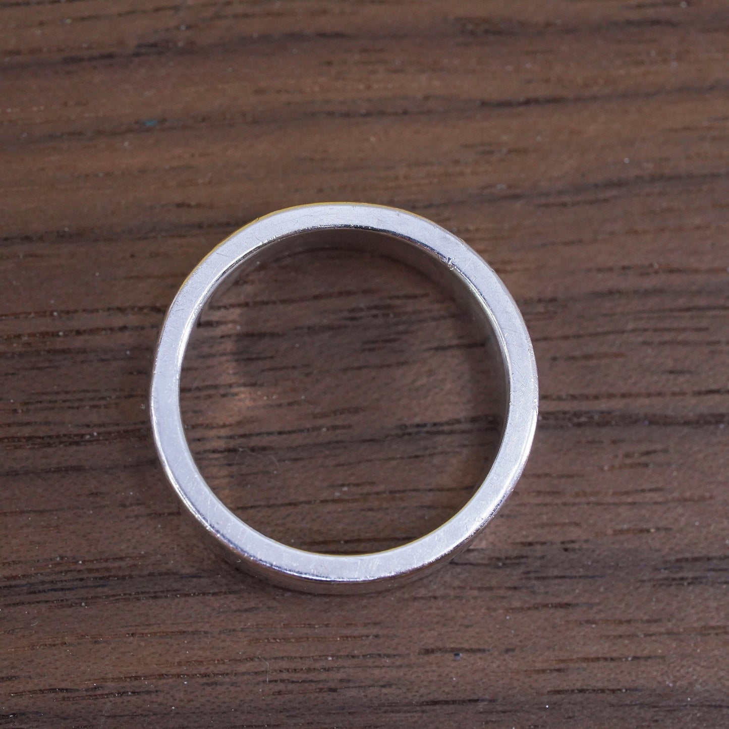 Size 7, vintage Sterling silver handmade ring, hammered 925 band