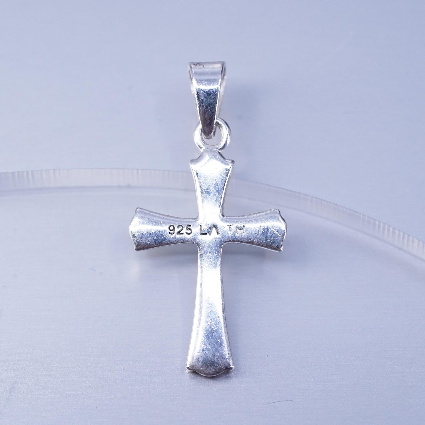 Vintage sterling 925 silver handmade cross charm pendant