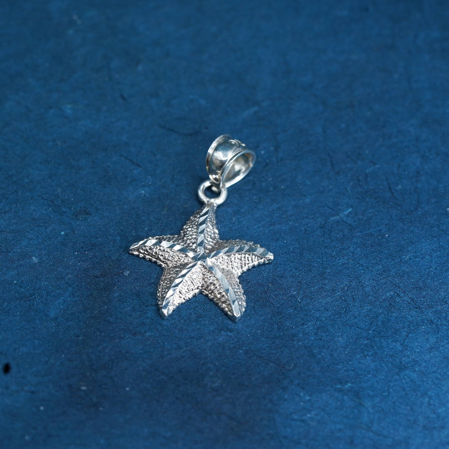 Vintage Sterling silver handmade pendant, 925 starfish charm