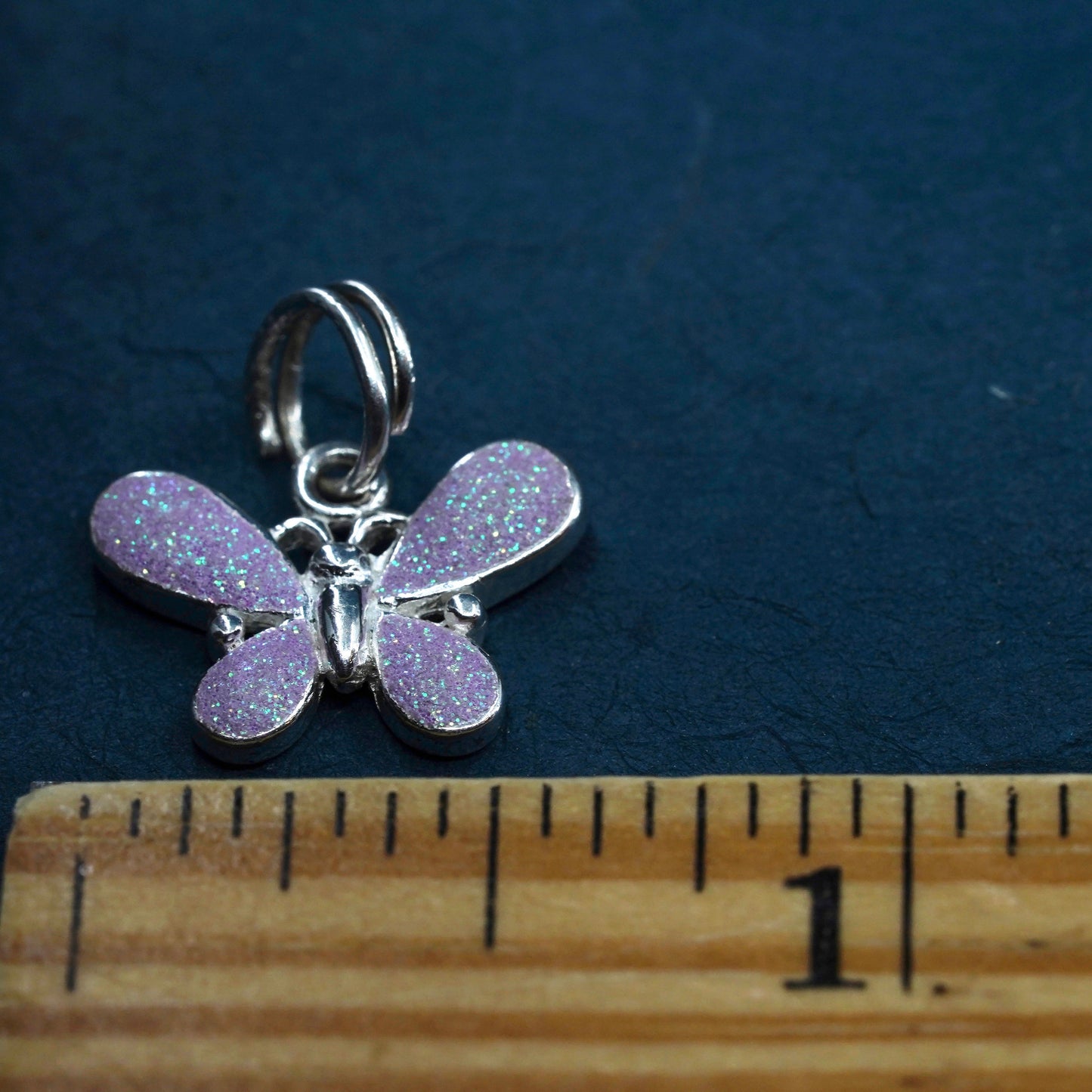 vintage Sterling silver handmade pendant, 925 filigree butterfly charm