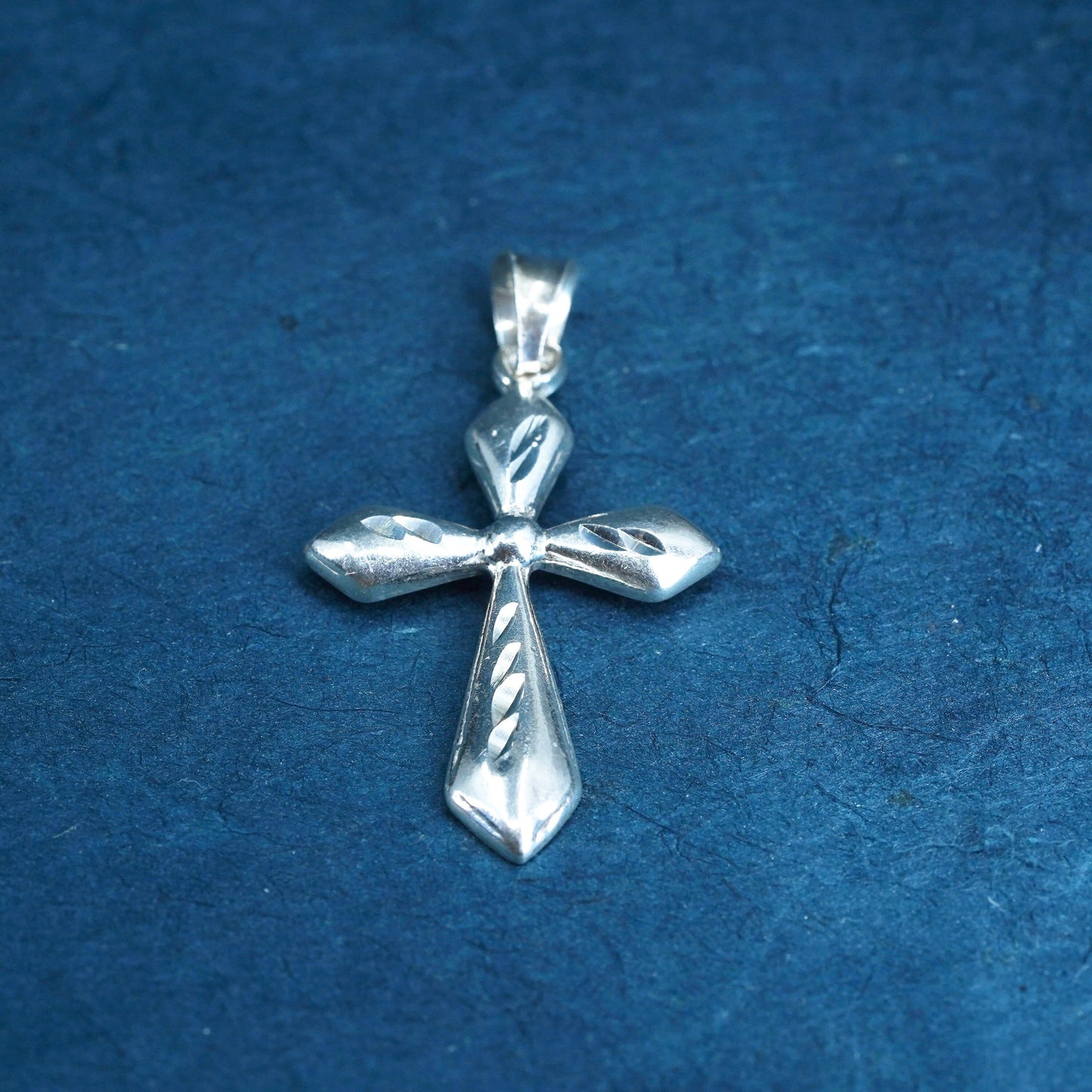 Vintage Sterling silver Handmade charm, 925 cross pendant