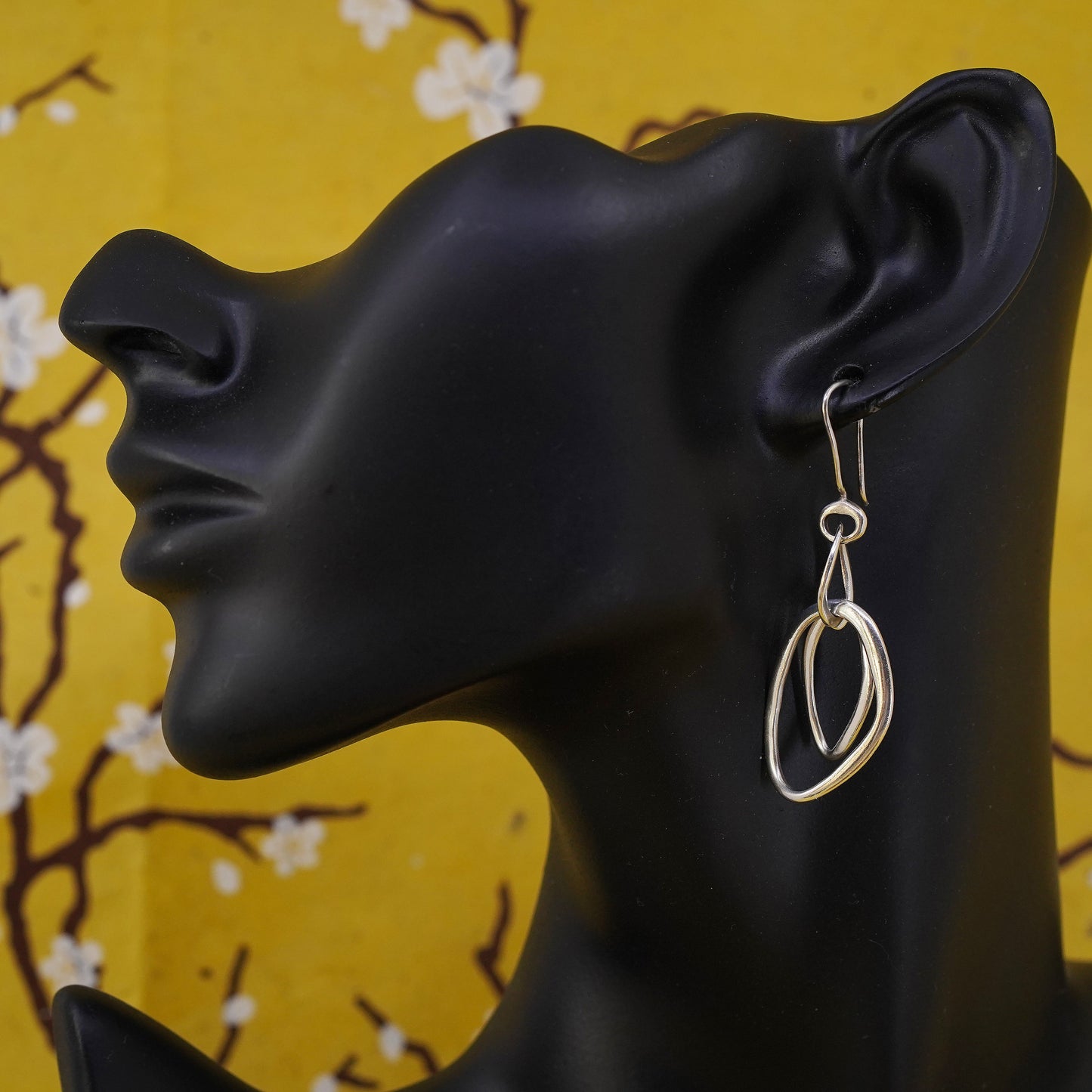 vintage Silpada 925 Sterling Silver Long Modernist Dangle Earrings 2” Jewelry