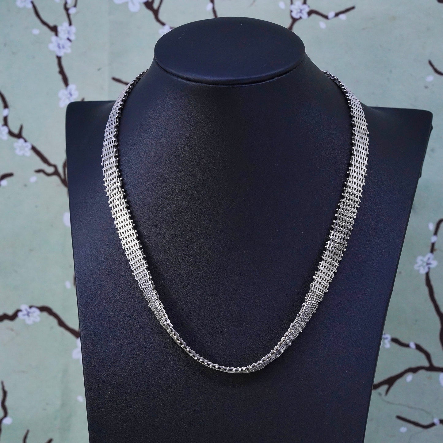 18", 10mm, Vintage sterling silver Riccio link chain, 925 necklace