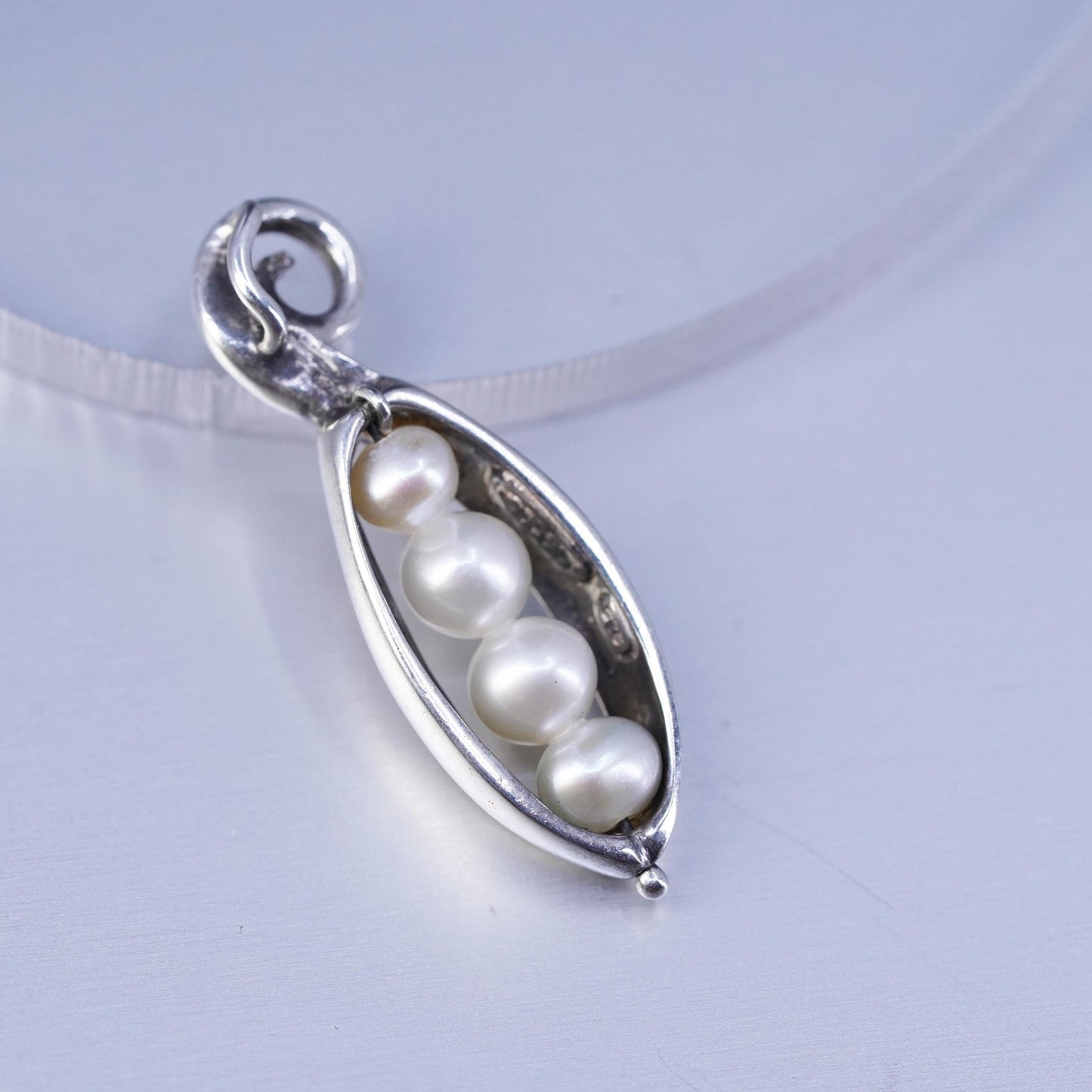 Ronna Lugosch Sterling Silver 925 "Peas in a Pod" Cultured Pearl pendant