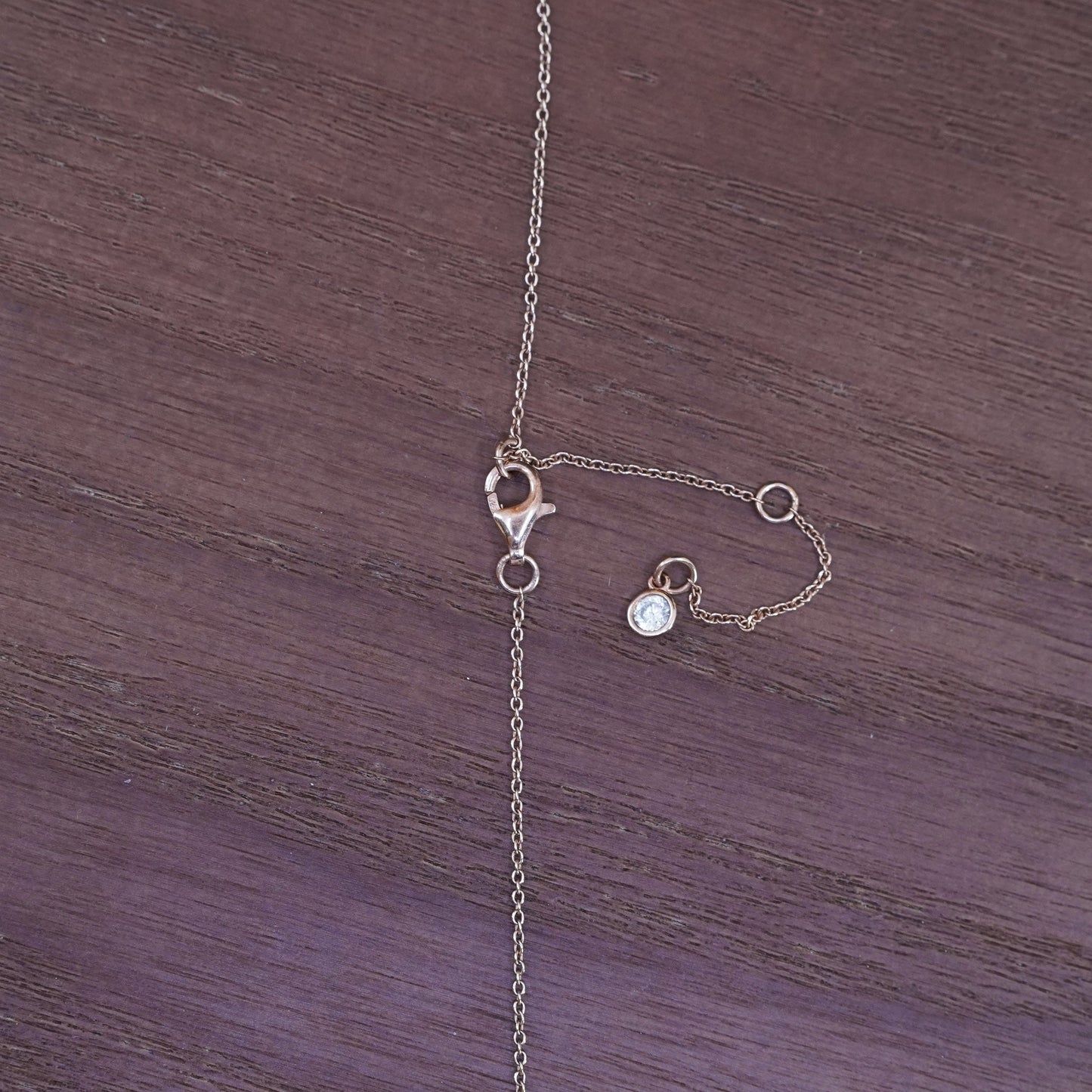 16+2”, vermeil rose gold over Sterling silver necklace, 925 chain pearl pendant