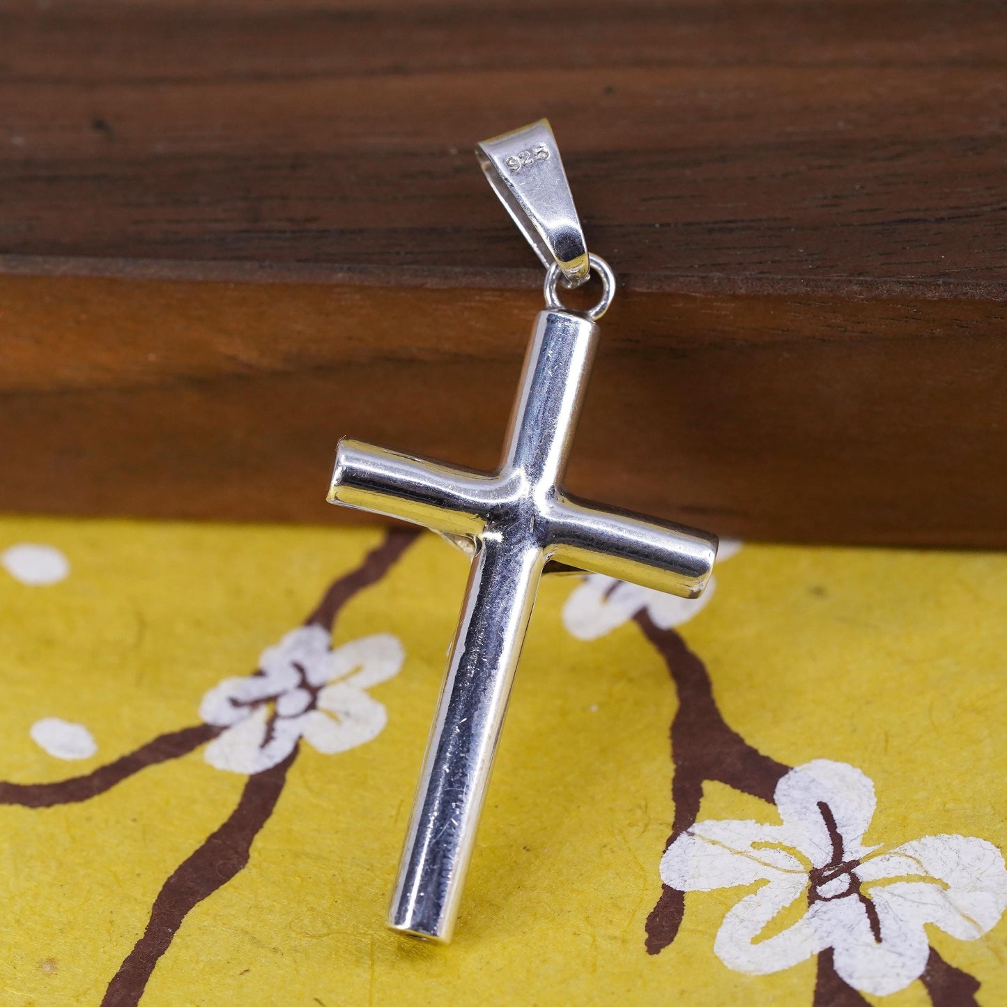 Vintage Sterling silver handmade pendant, huge 925 cross with Jesus