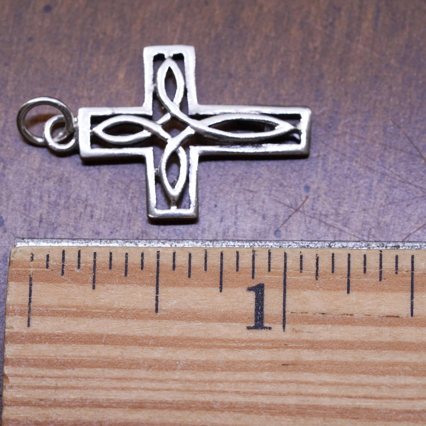 Vintage sterling silver handmade pendant, 925 Irish Celtic cross