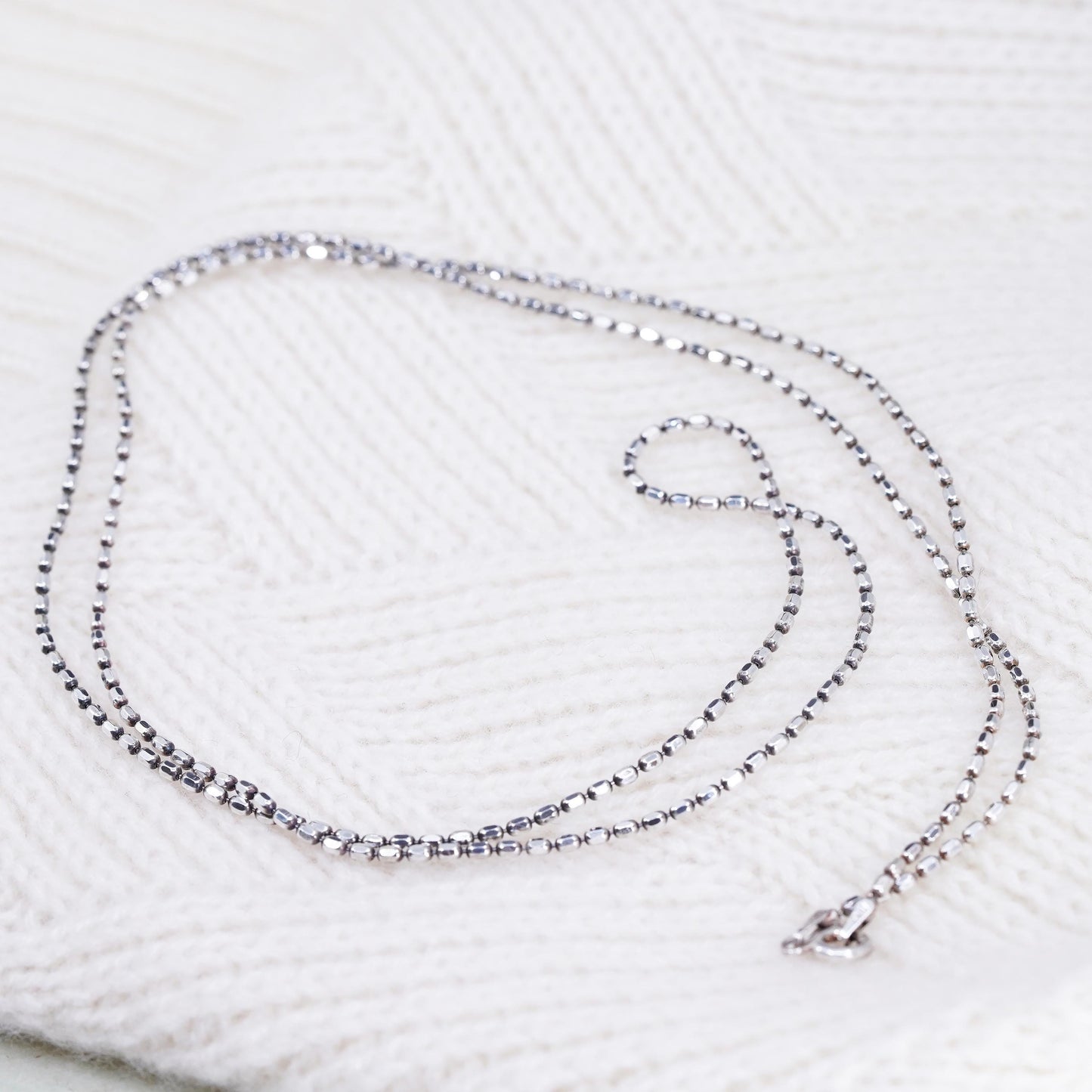 30" Danecraft sterling silver Italy 925 silver diamond cut bead chain, necklace