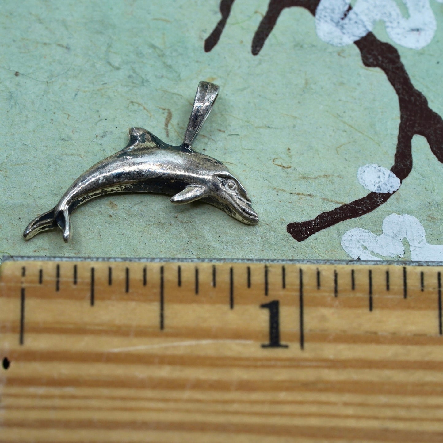 Vintage Kabana sterling silver handmade pendant, 925 Dolphins