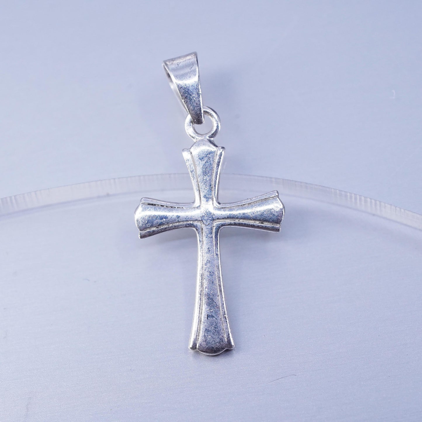 Vintage sterling 925 silver handmade cross charm pendant