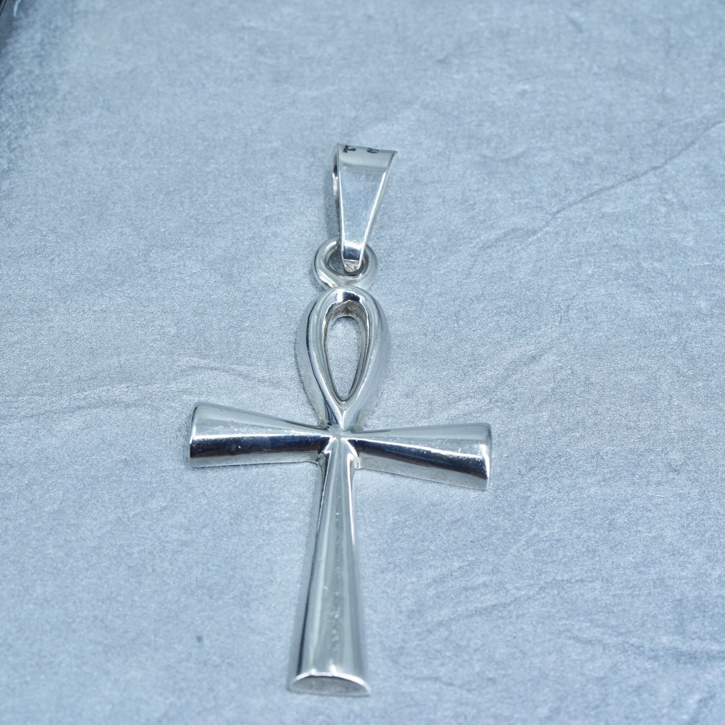 Vintage sterling 925 silver handmade wired cross pendant