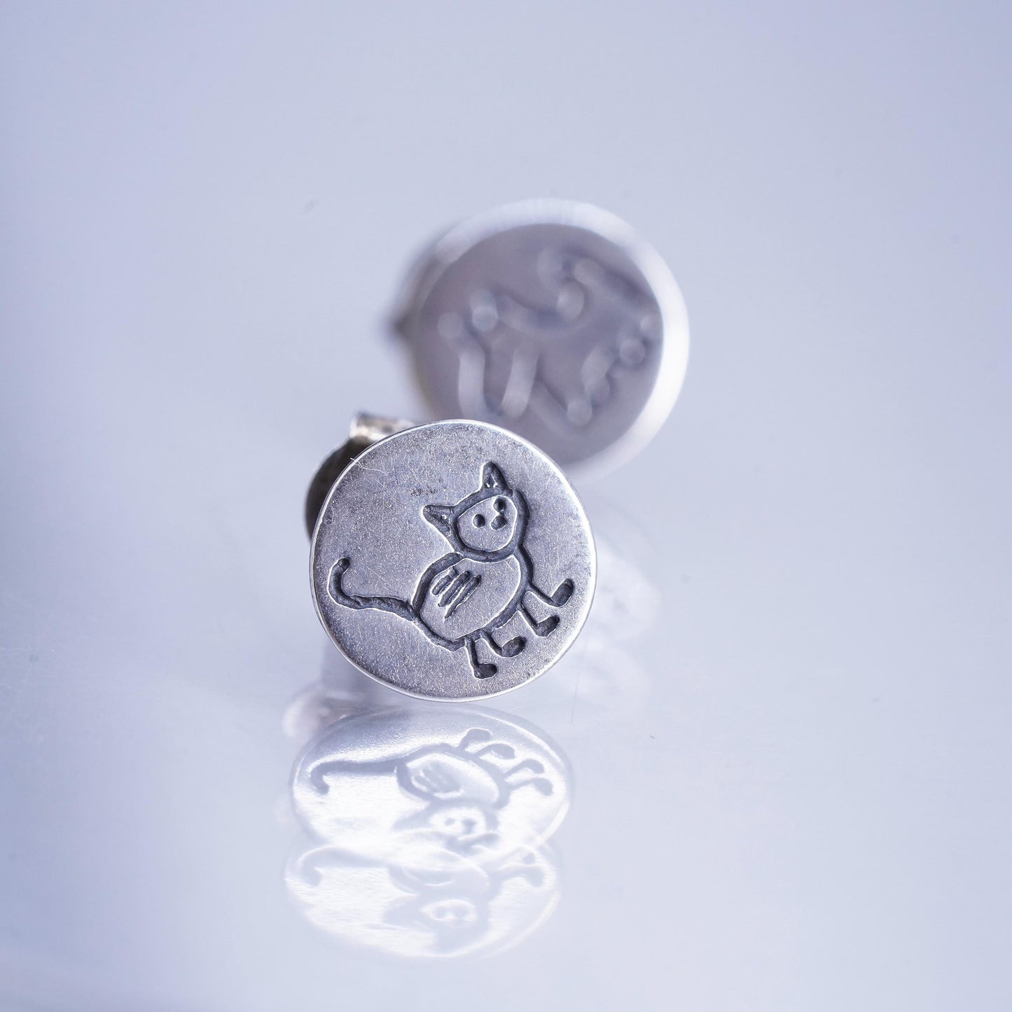 Silpada Sterling 925 silver handmade earrings, Dog And Cat Post Studs P1986