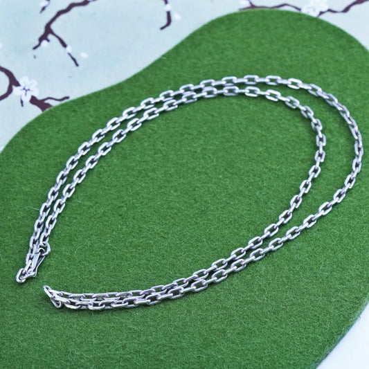 28” 4mm, vintage Mexican Sterling silver necklace, 925 elongated chain