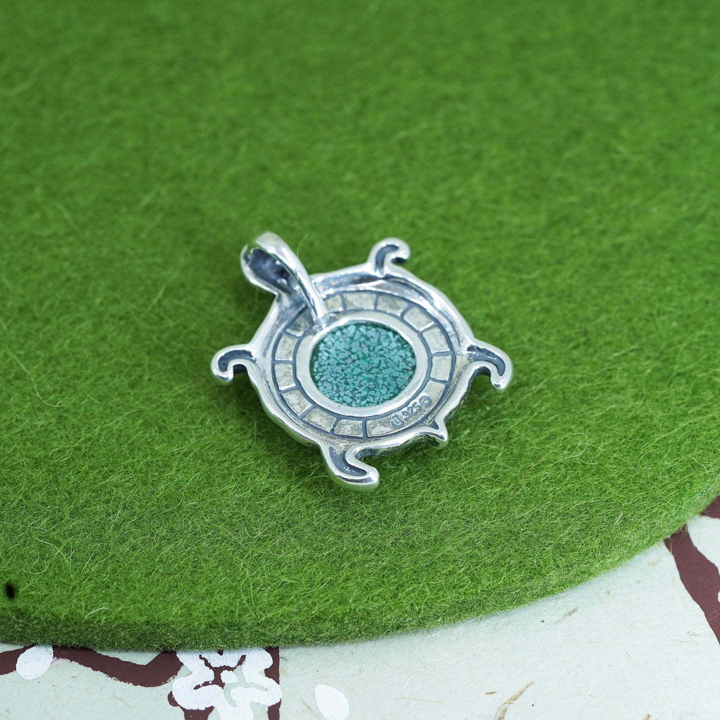 Relios Carolyn pollack handmade pendant sterling silver, 925 turtle turquoise