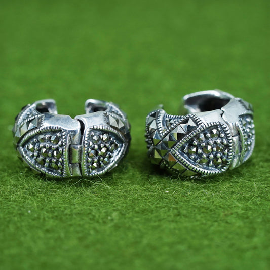 Vintage Judith Jack Sterling 925 silver earrings with Marcasite