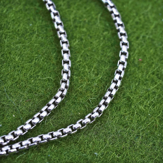 18" 2mm, vintage sterling silver box chain, 925 necklace