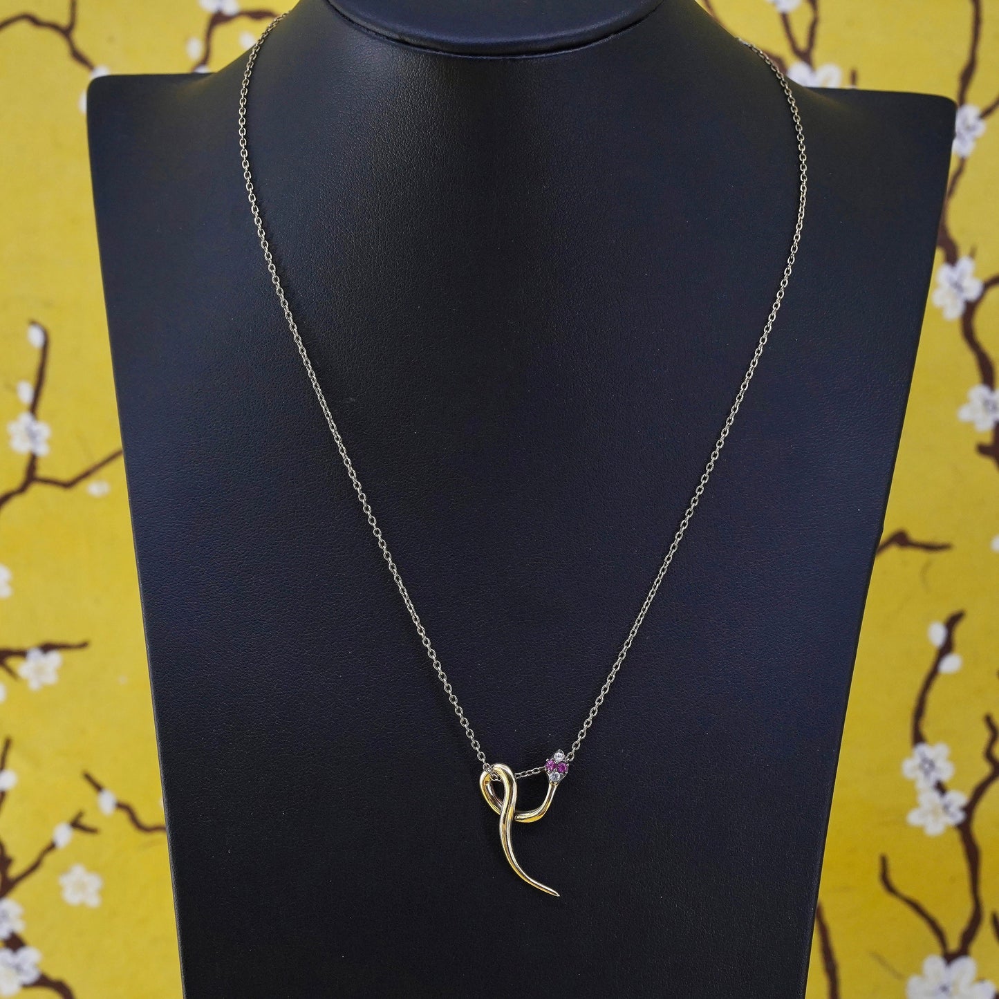 16+2", Elizabeth and James Jewlery vermeil yellow gold sterling snake necklace