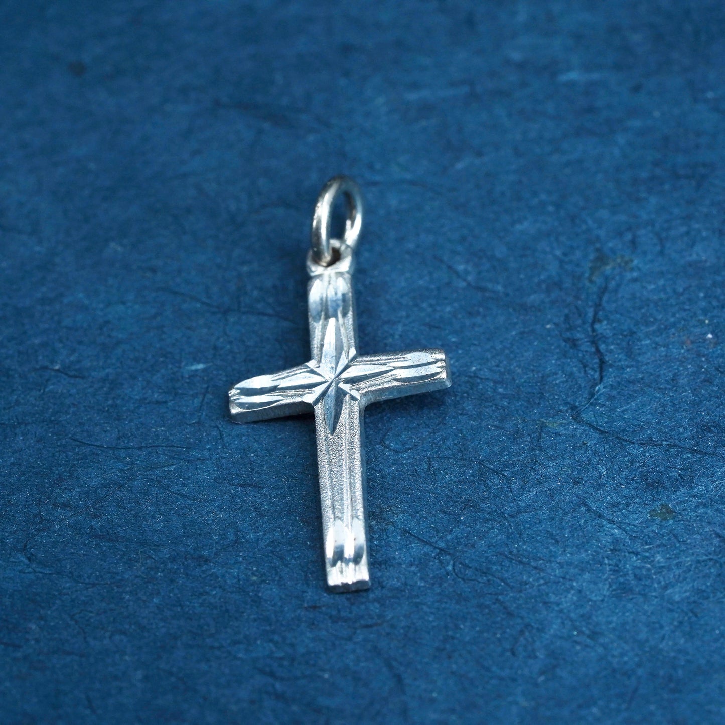 Vintage Sterling silver handmade charm, solid 925 silver cross pendant
