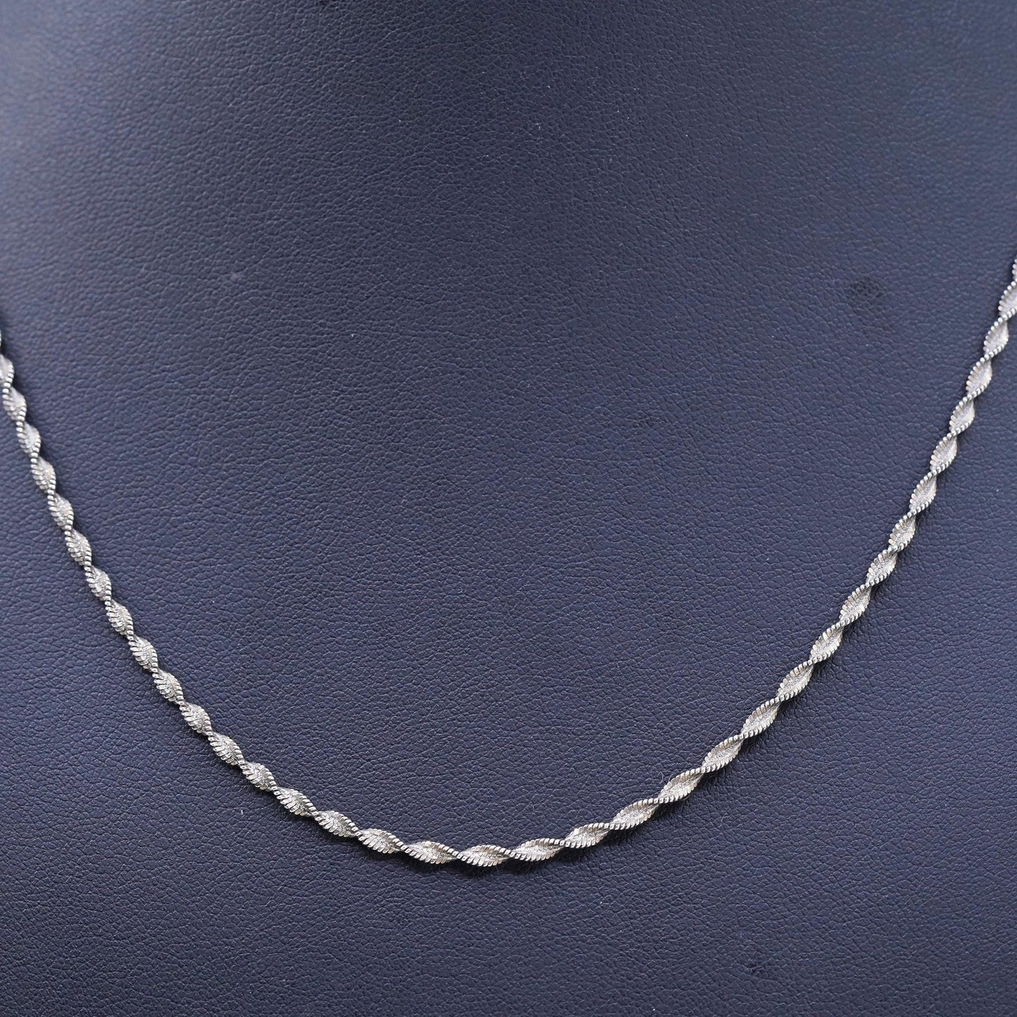 18", vermeil gold over sterling silver necklace, 925 twisted herringbone chain