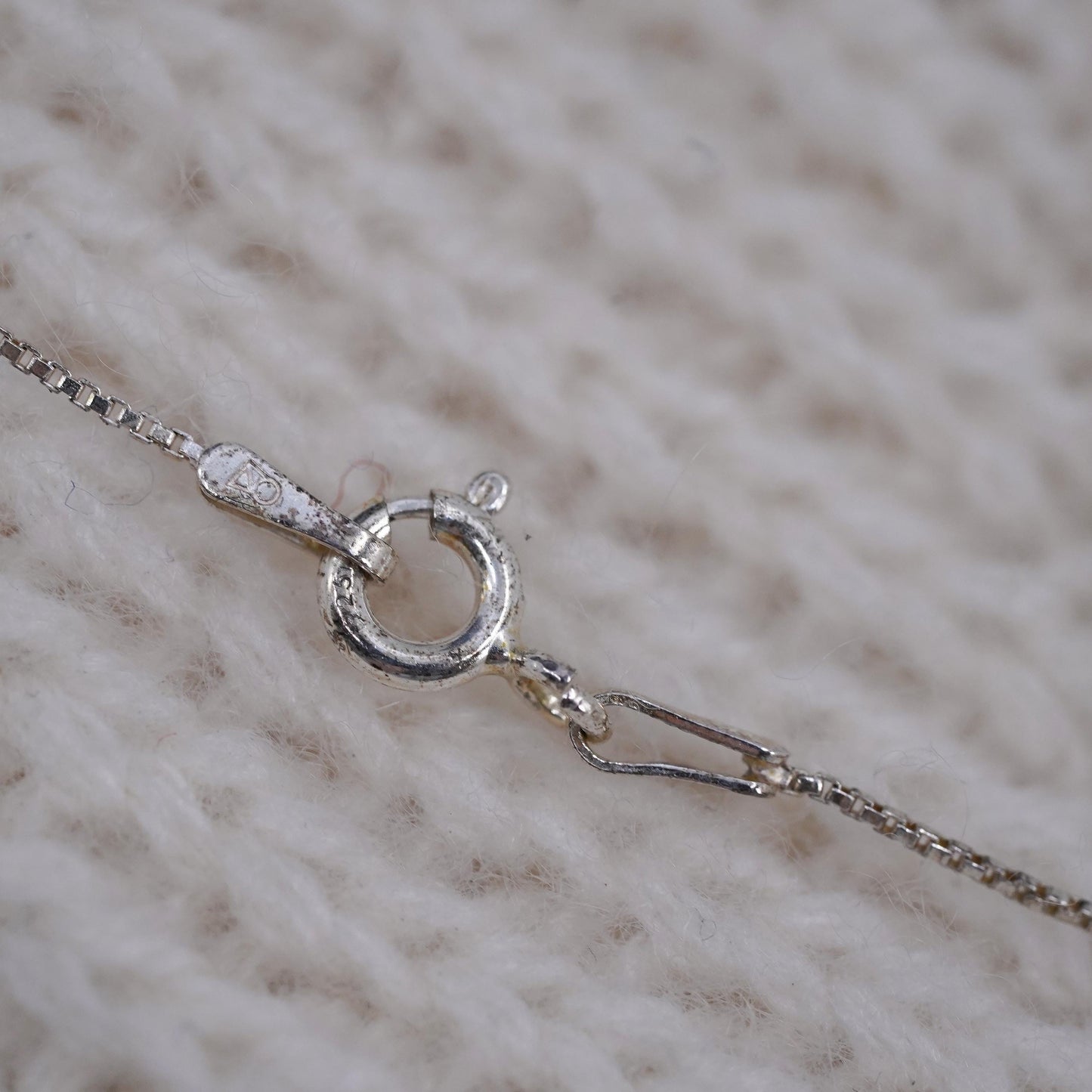 two tone Sterling silver box chain necklace, 925 heart moon pendant I love you