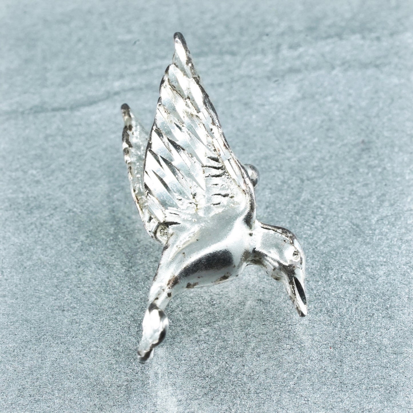 Vintage Sterling silver 925 handmade bird pendant, hummingbird bird charm