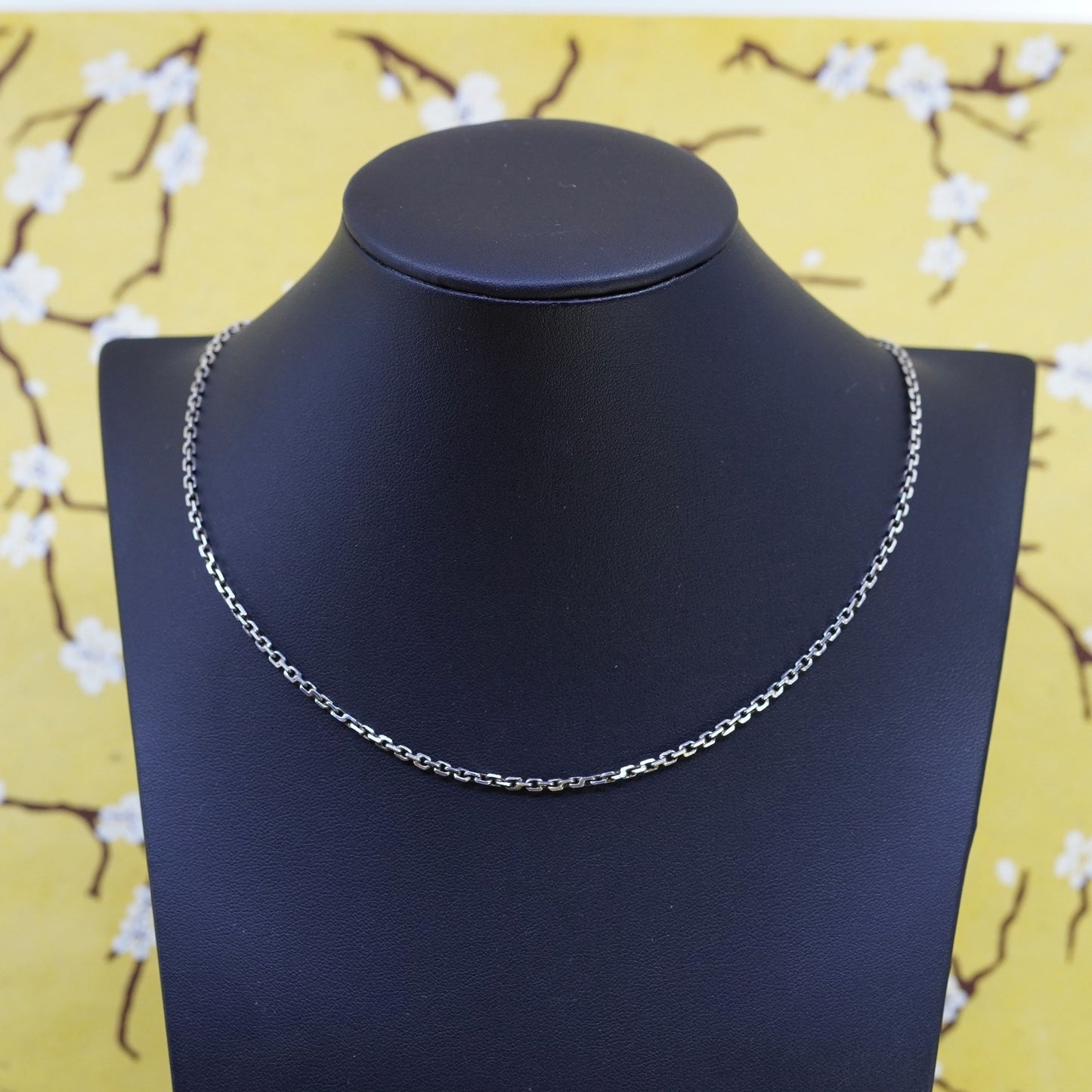 24” 2mm, vintage Sterling silver necklace, 925 oval link chain