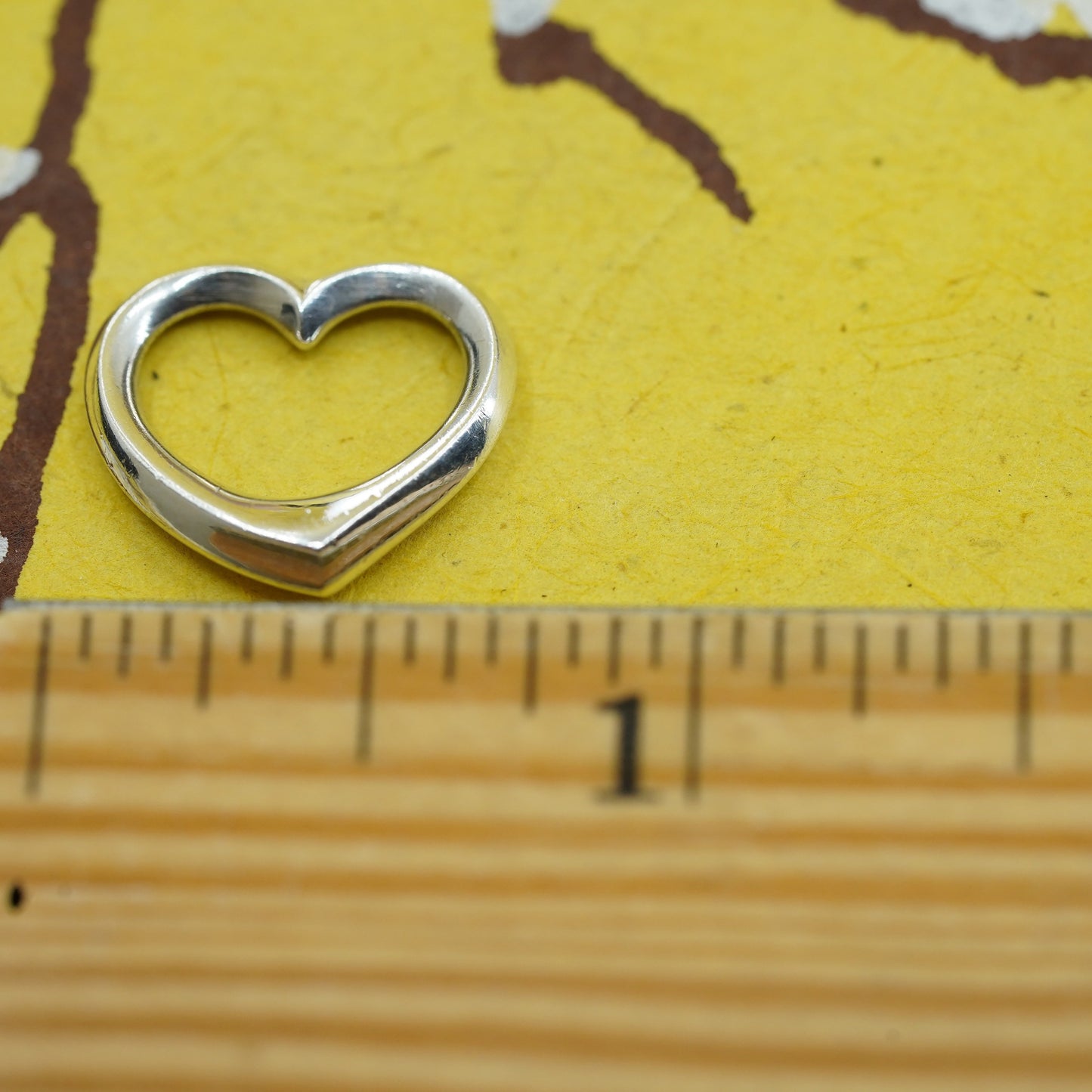 Vintage Sterling silver handmade pendant, 925 heart charm